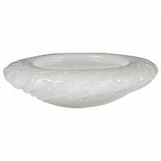 White Murano glass bowl with speckled details